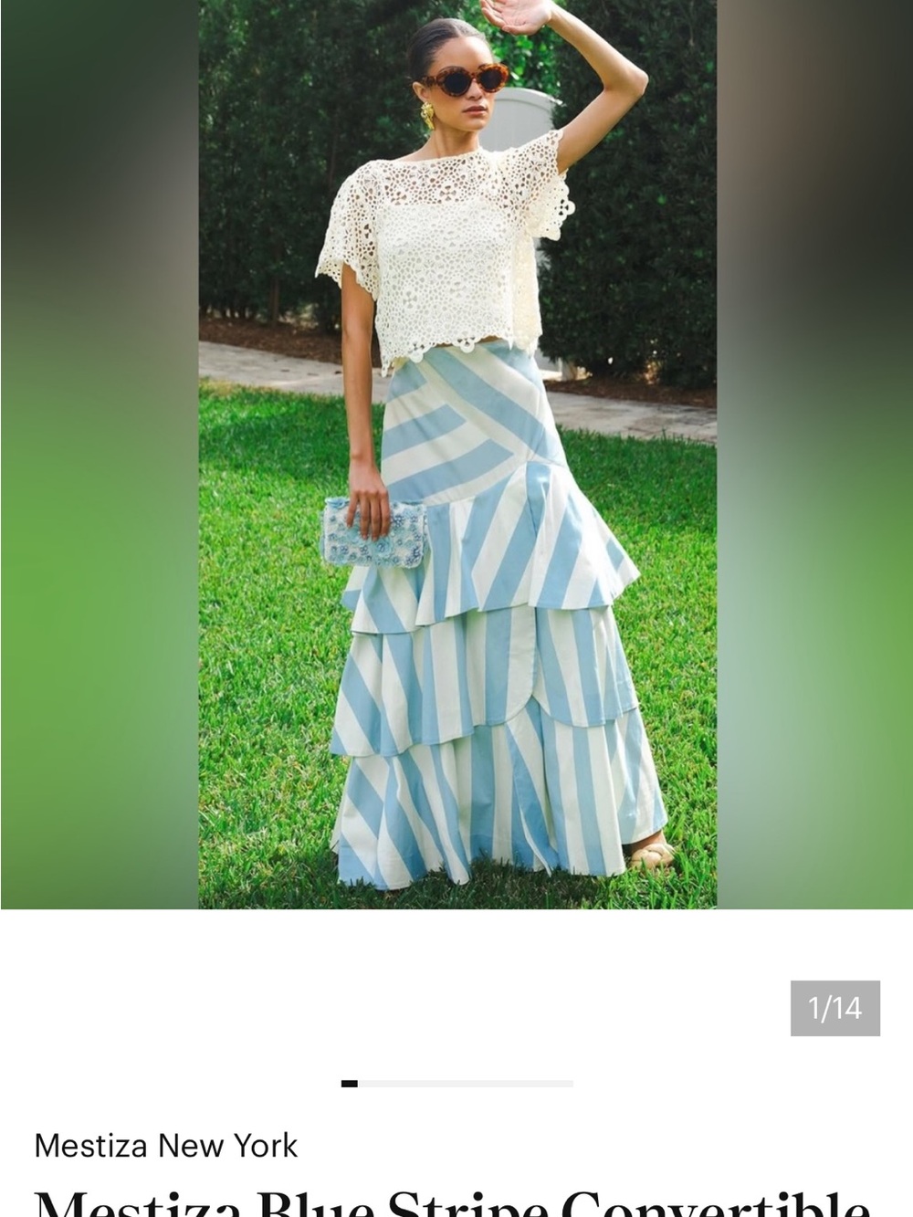 Mestiza Blue Stripe Convertible Skirt-NWT - Picture 5 of 7